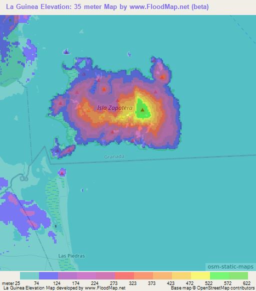 La Guinea,Nicaragua Elevation Map