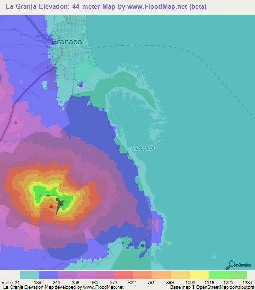 La Granja,Nicaragua Elevation Map