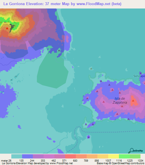 La Gorriona,Nicaragua Elevation Map