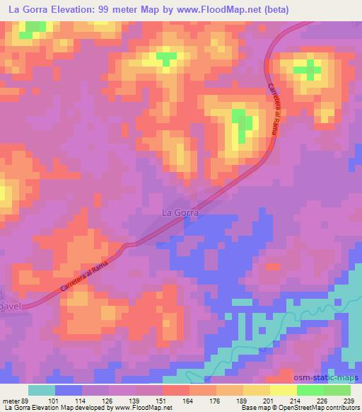La Gorra,Nicaragua Elevation Map