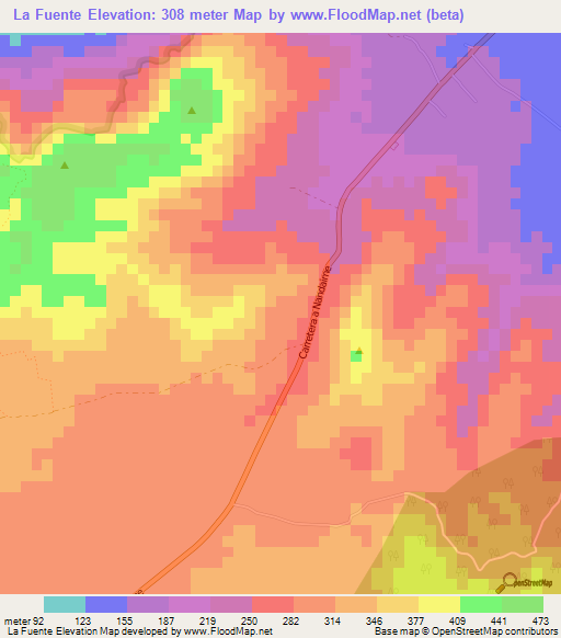 La Fuente,Nicaragua Elevation Map