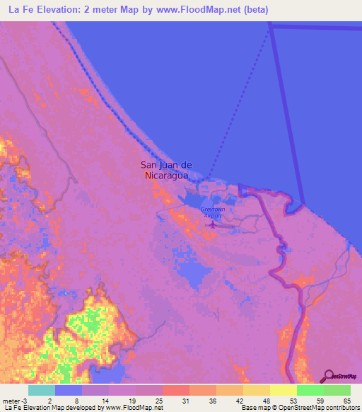 La Fe,Nicaragua Elevation Map