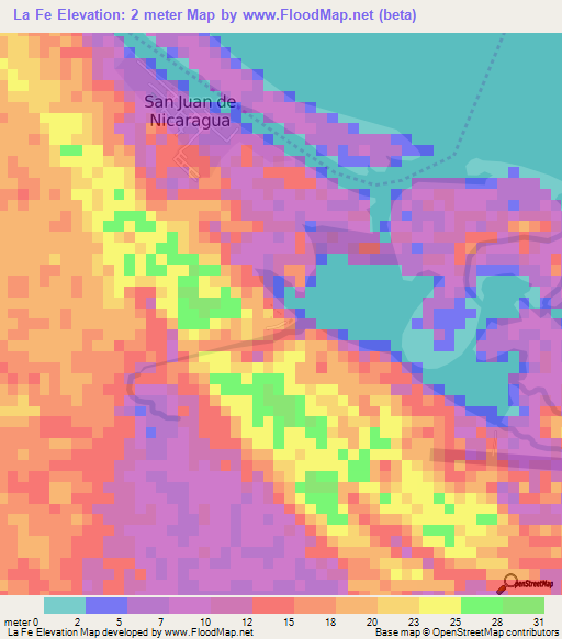 La Fe,Nicaragua Elevation Map