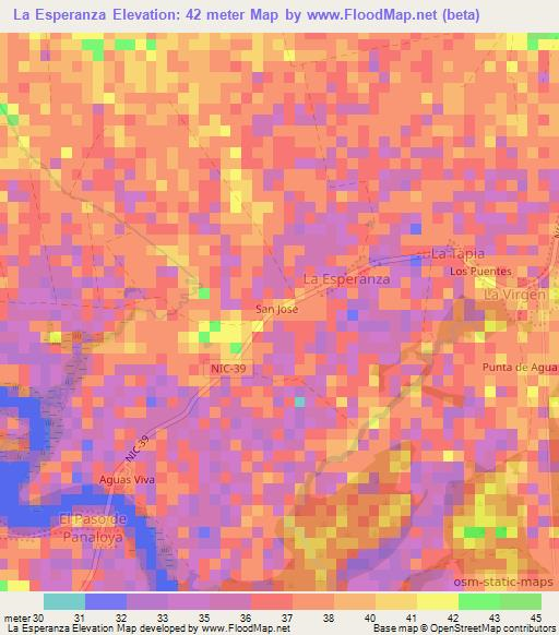 La Esperanza,Nicaragua Elevation Map