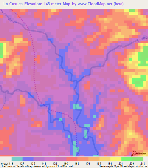 La Cusuca,Nicaragua Elevation Map