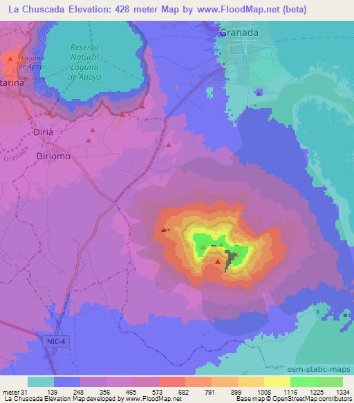 La Chuscada,Nicaragua Elevation Map