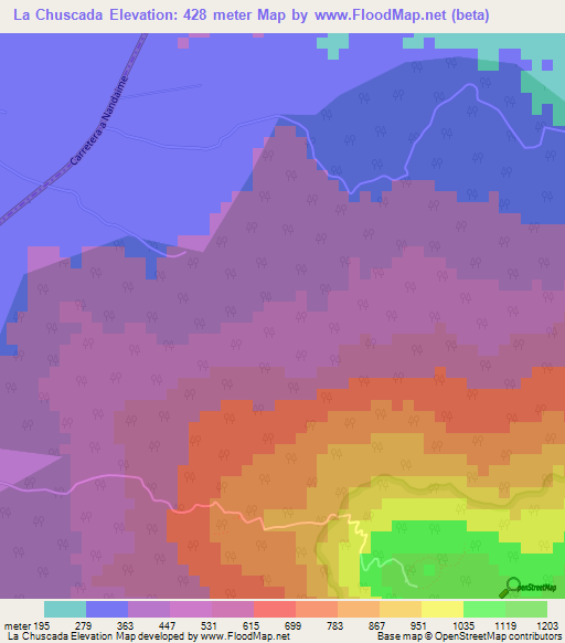 La Chuscada,Nicaragua Elevation Map
