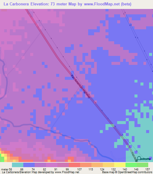 La Carbonera,Nicaragua Elevation Map