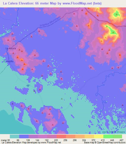 La Calera,Nicaragua Elevation Map