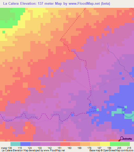 La Calera,Nicaragua Elevation Map
