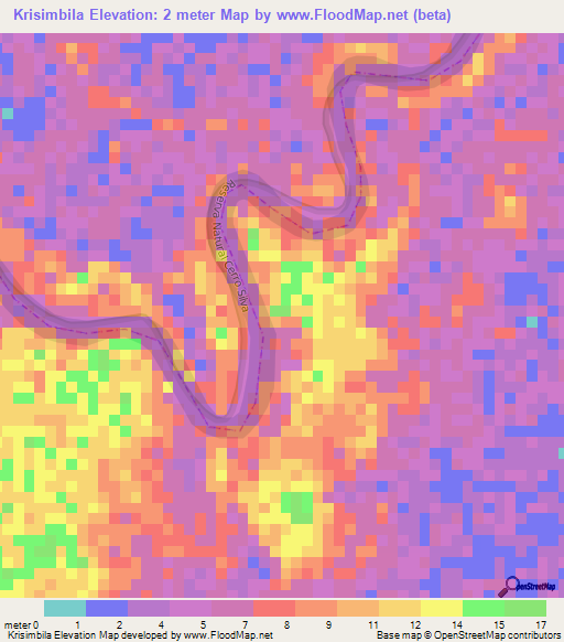 Krisimbila,Nicaragua Elevation Map