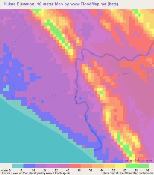 Huiste,Nicaragua Elevation Map