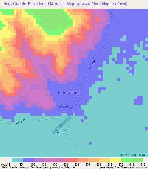 Hato Grande,Nicaragua Elevation Map