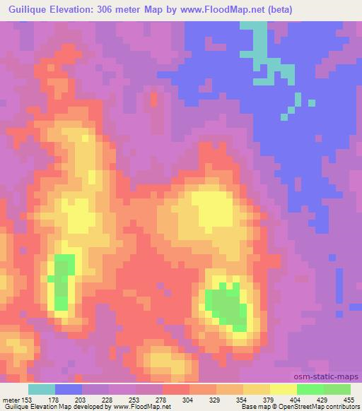 Guilique,Nicaragua Elevation Map