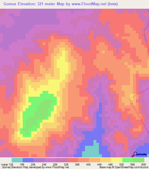 Gomez,Nicaragua Elevation Map