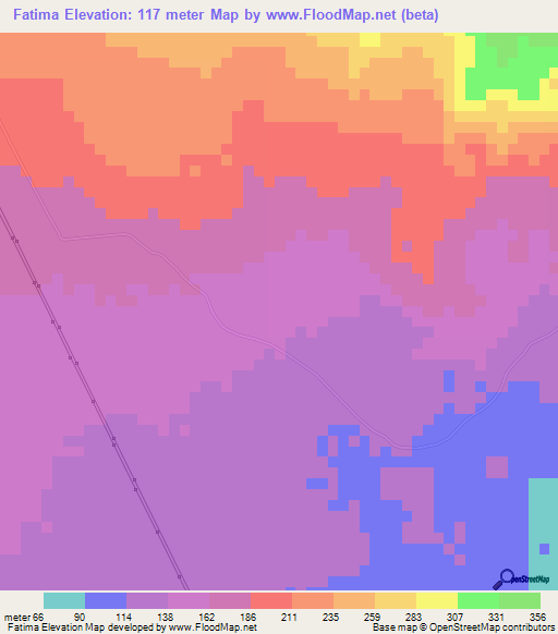 Fatima,Nicaragua Elevation Map