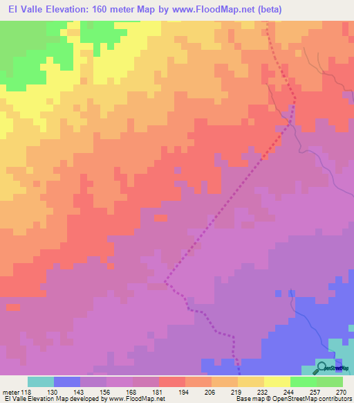El Valle,Nicaragua Elevation Map