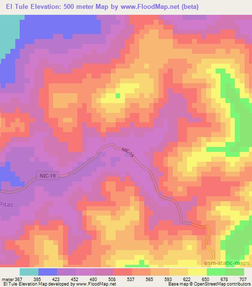 El Tule,Nicaragua Elevation Map