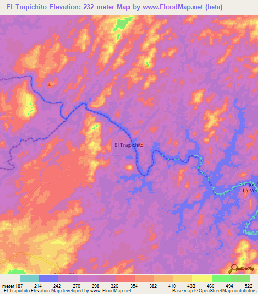 El Trapichito,Nicaragua Elevation Map