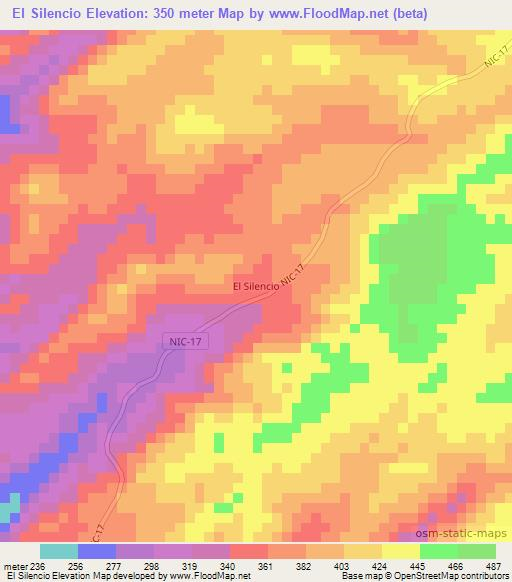 El Silencio,Nicaragua Elevation Map