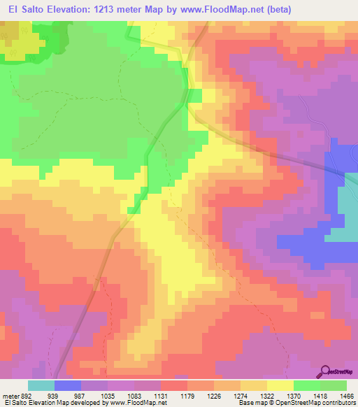 El Salto,Nicaragua Elevation Map