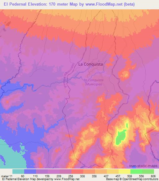 El Pedernal,Nicaragua Elevation Map