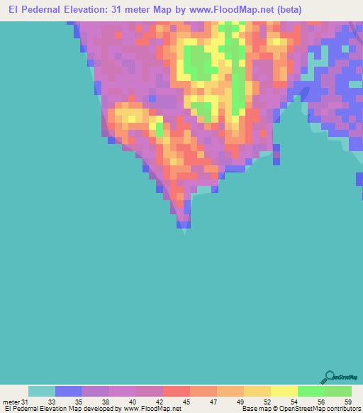 El Pedernal,Nicaragua Elevation Map
