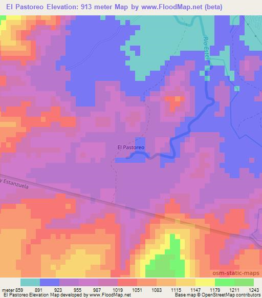 El Pastoreo,Nicaragua Elevation Map
