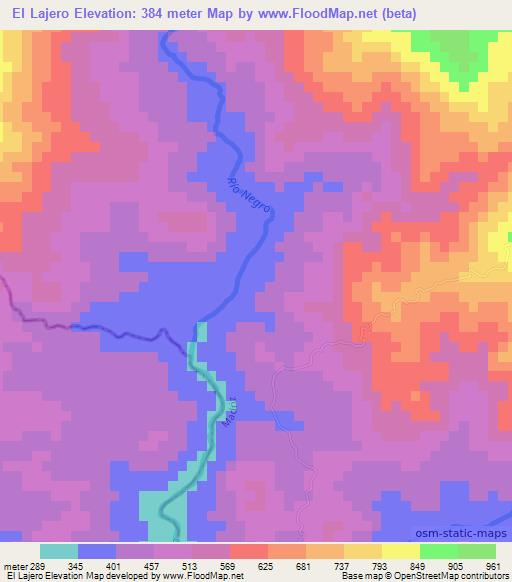 El Lajero,Nicaragua Elevation Map