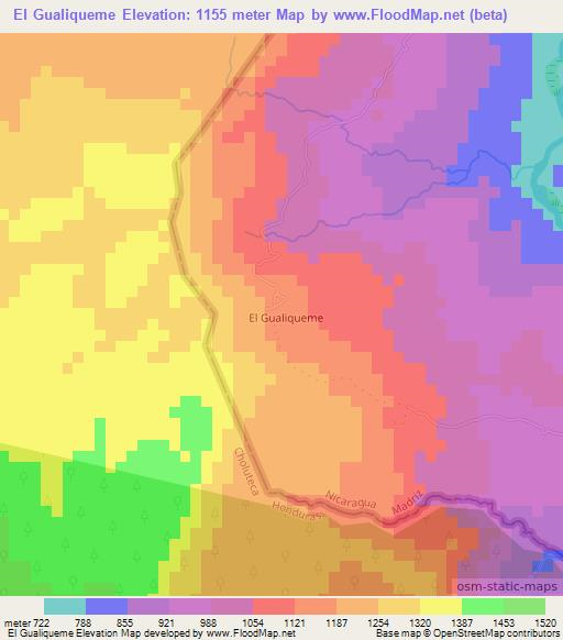El Gualiqueme,Nicaragua Elevation Map