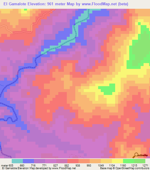 El Gamalote,Nicaragua Elevation Map