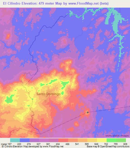 El Cilindro,Nicaragua Elevation Map