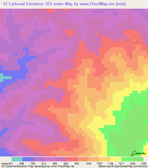El Carbonal,Nicaragua Elevation Map