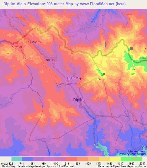 Dipilto Viejo,Nicaragua Elevation Map