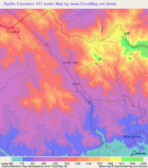 Dipilto,Nicaragua Elevation Map