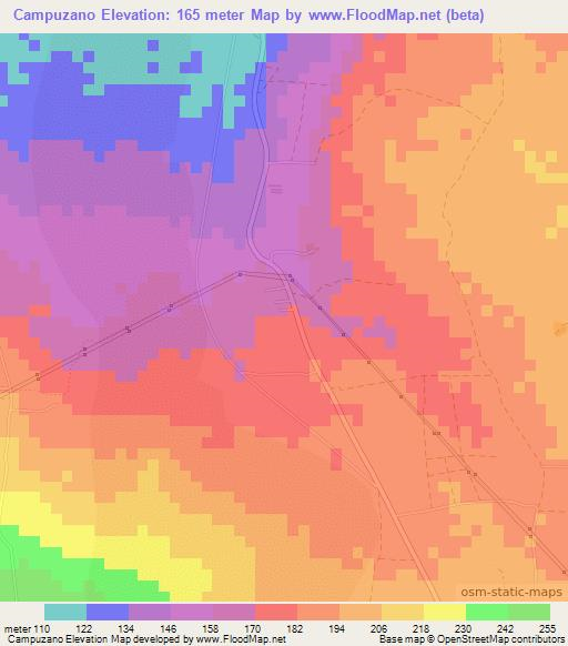 Campuzano,Nicaragua Elevation Map