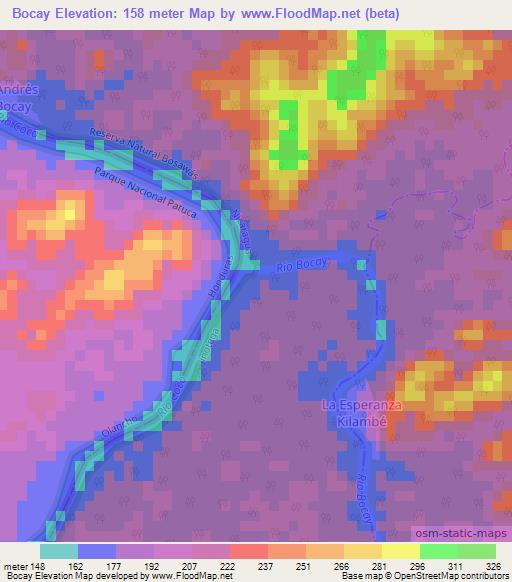 Bocay,Nicaragua Elevation Map