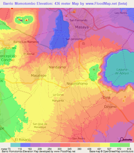 Barrio Momotombo,Nicaragua Elevation Map