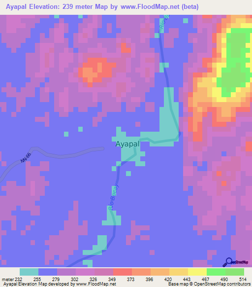 Ayapal,Nicaragua Elevation Map