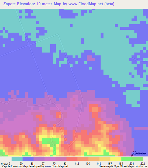 Zapote,Costa Rica Elevation Map