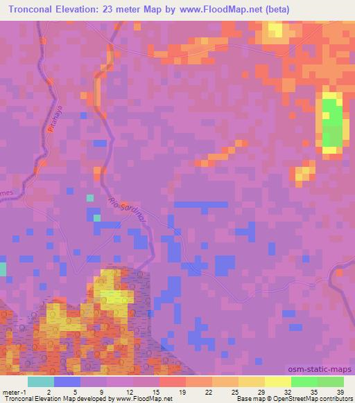 Tronconal,Costa Rica Elevation Map