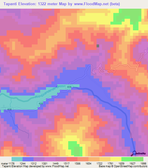 Tapanti,Costa Rica Elevation Map