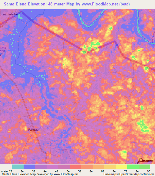 Santa Elena,Costa Rica Elevation Map