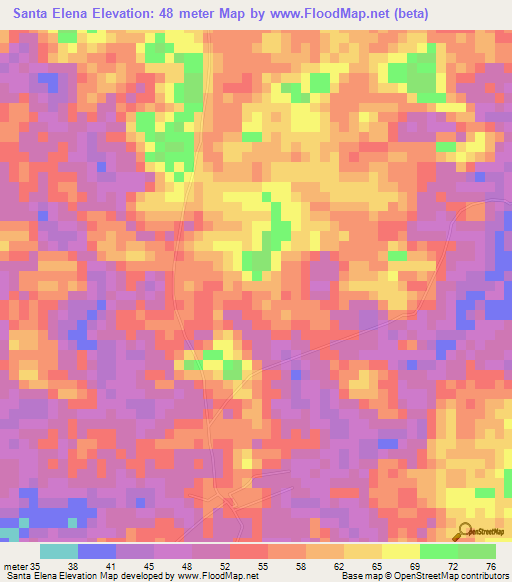 Santa Elena,Costa Rica Elevation Map
