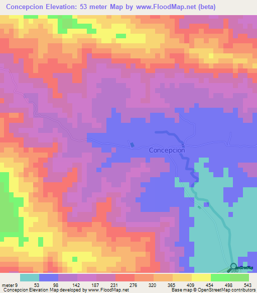 Concepcion,Costa Rica Elevation Map