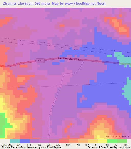 Zirumita,Venezuela Elevation Map