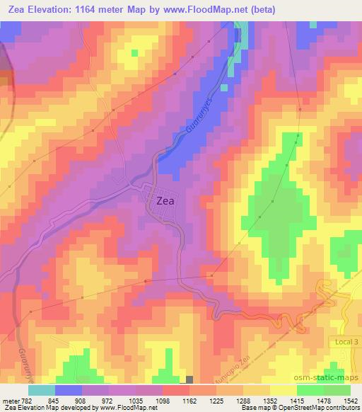 Zea,Venezuela Elevation Map