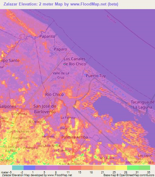 Zalazar,Venezuela Elevation Map