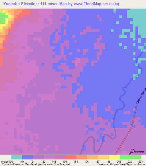 Yumarito,Venezuela Elevation Map