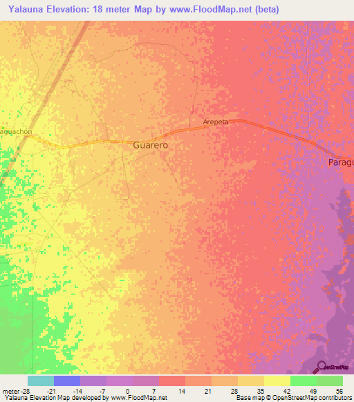 Yalauna,Venezuela Elevation Map